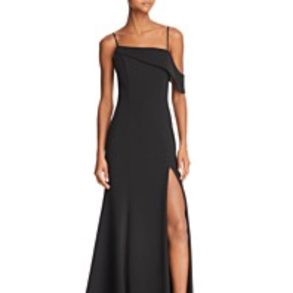 AQUA Asymmetric Scuba-Crepe Gown NWT - Picture 2 of 3